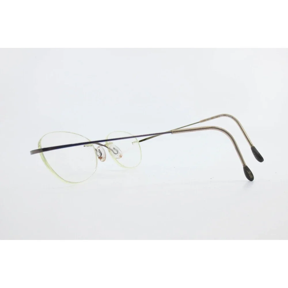 Silhouette Titan Minimal Art 7610 Rimless Oval Eyeglasses Purple Gold 50 19 150